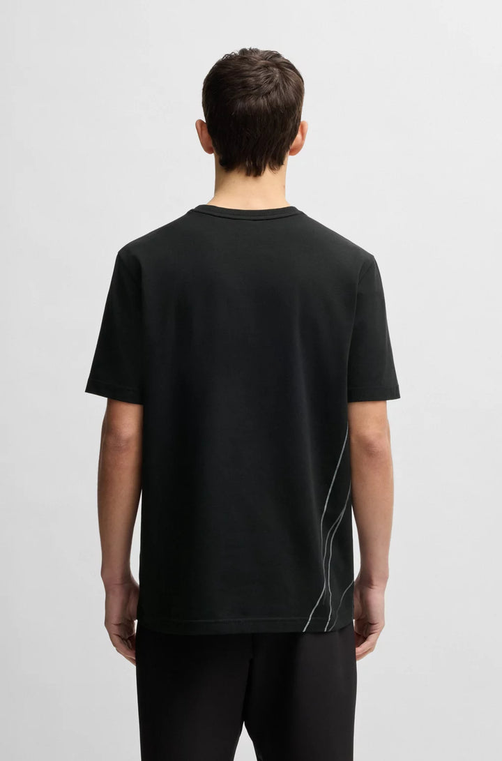 BOSS STRETCH-COTTON T-SHIRT WITH DEGRADÉ PRINT