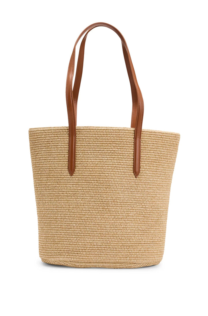 BOSS RAFFIA TOTE BAG WITH DETACHABLE POUCH