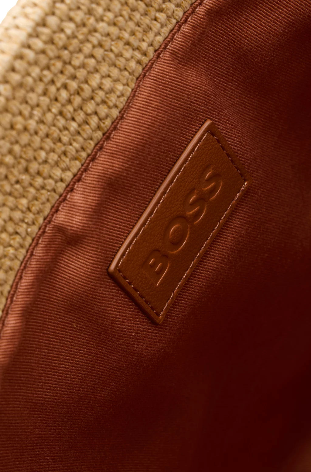 BOSS RAFFIA TOTE BAG WITH DETACHABLE POUCH