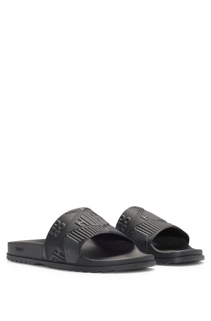 Hugo Italian-made slides with mixed logos