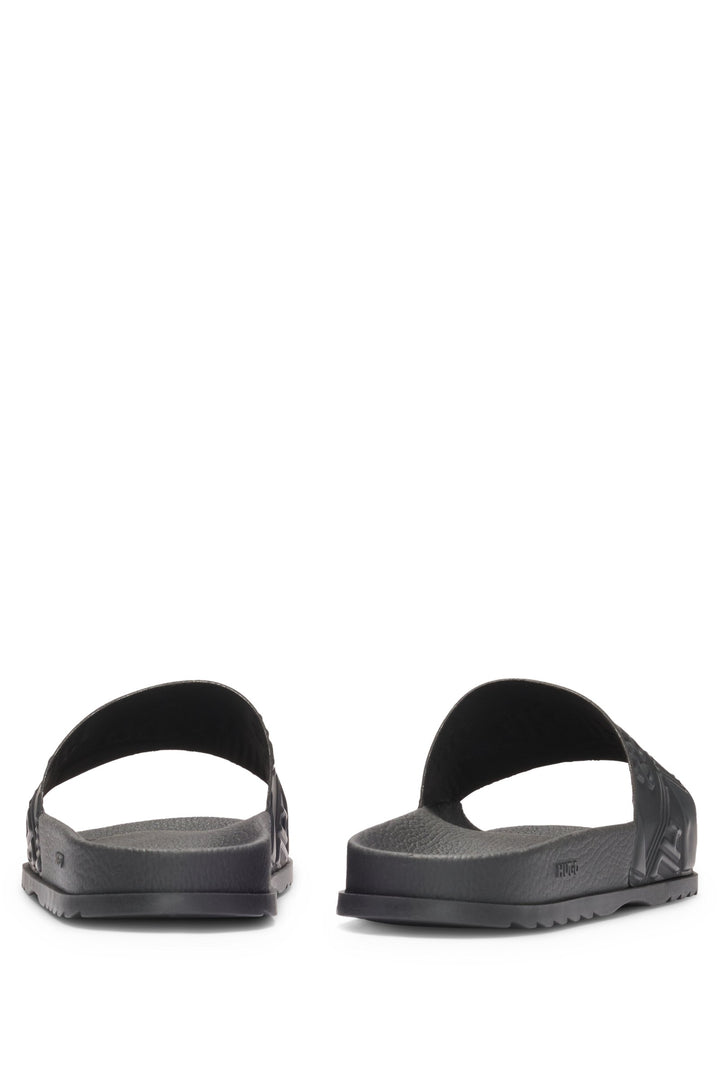 Hugo Italian-made slides with mixed logos