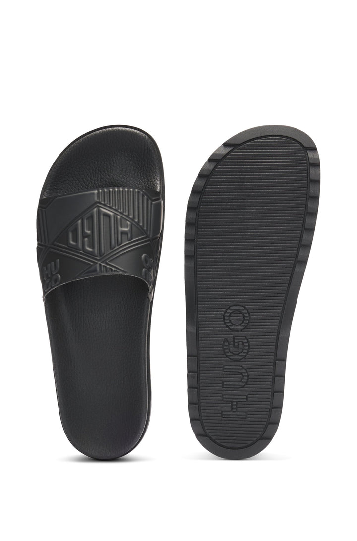 Hugo Italian-made slides with mixed logos