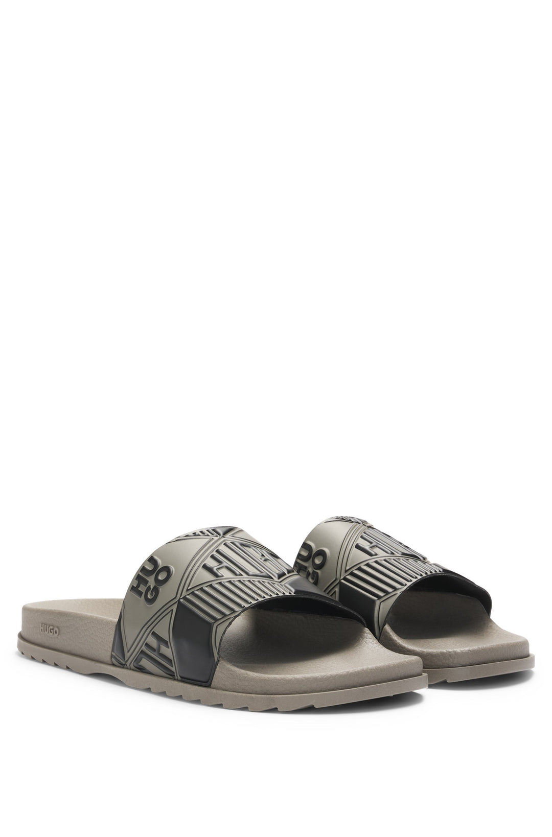 Hugo Italian-made slides with mixed logos