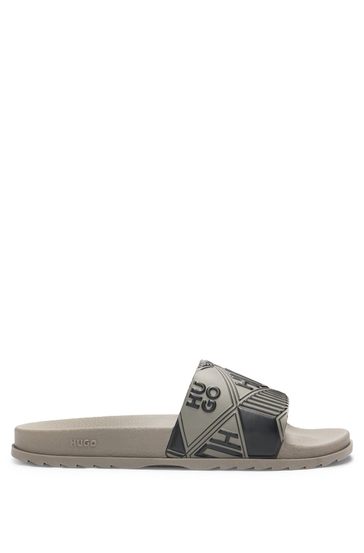 Hugo Italian-made slides with mixed logos