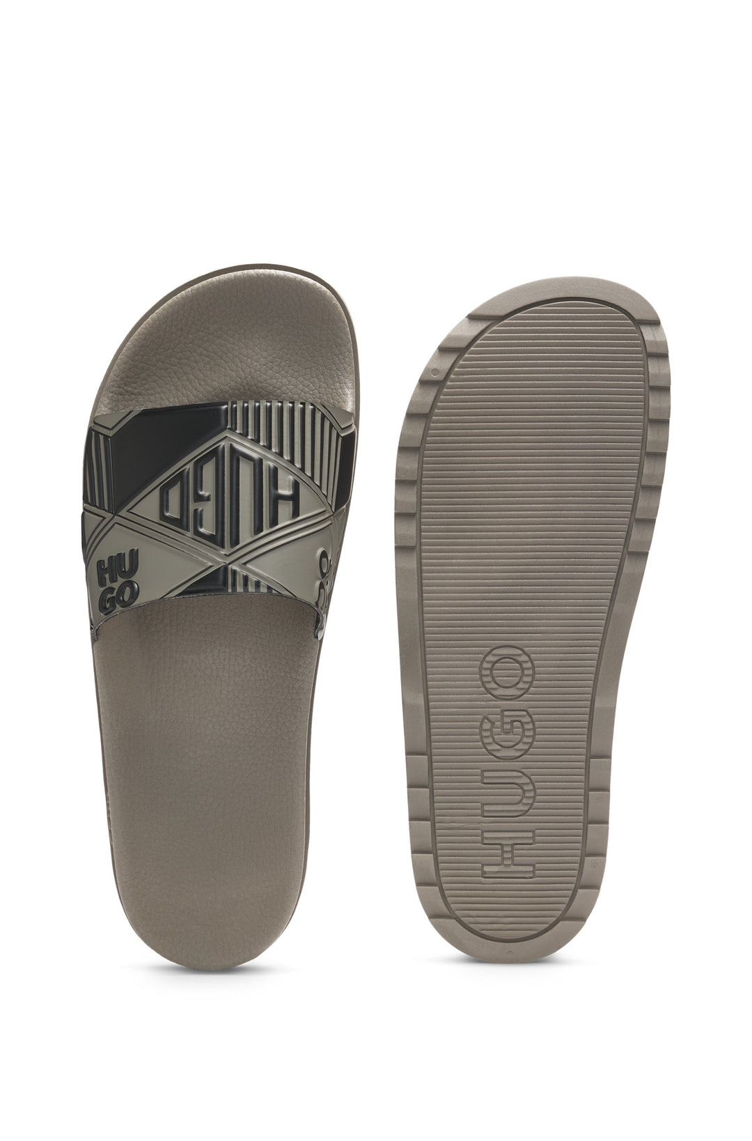 Hugo Italian-made slides with mixed logos