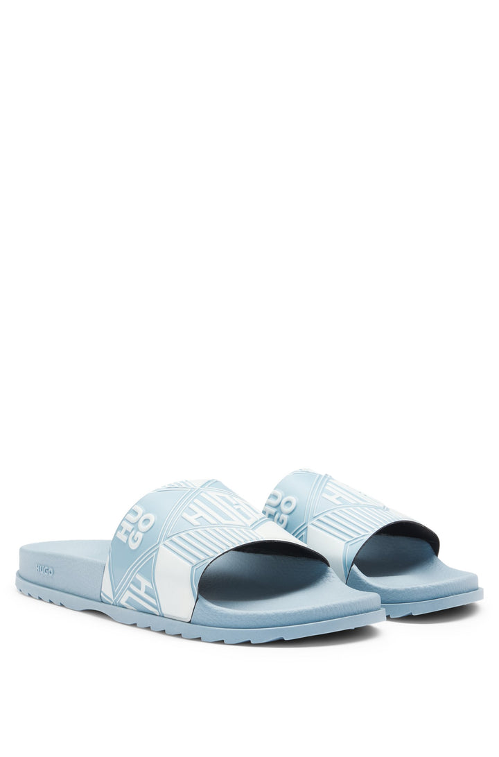 Hugo Italian-made slides with mixed logos