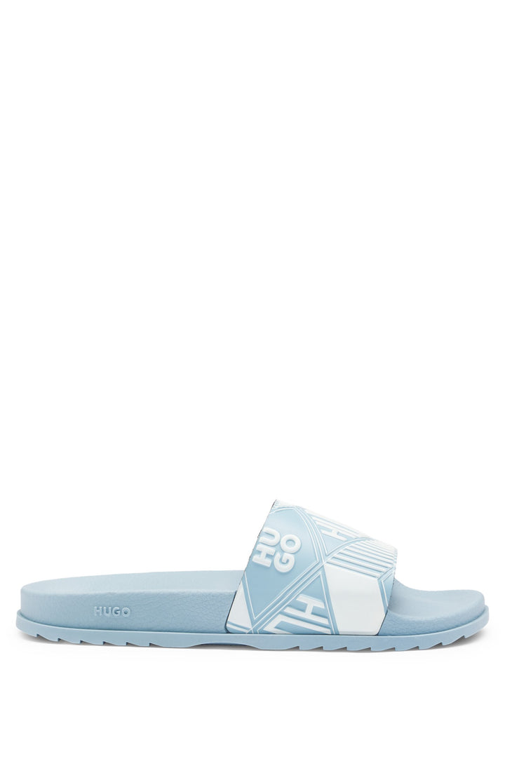 Hugo Italian-made slides with mixed logos