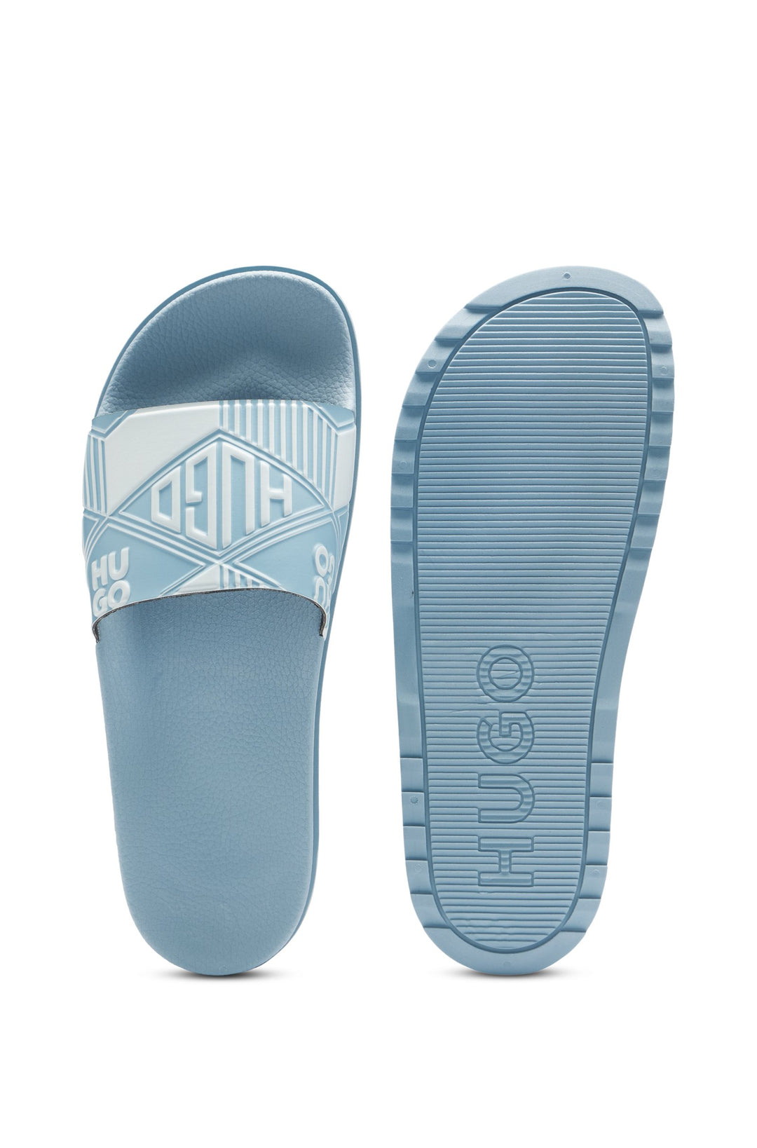 Hugo Italian-made slides with mixed logos