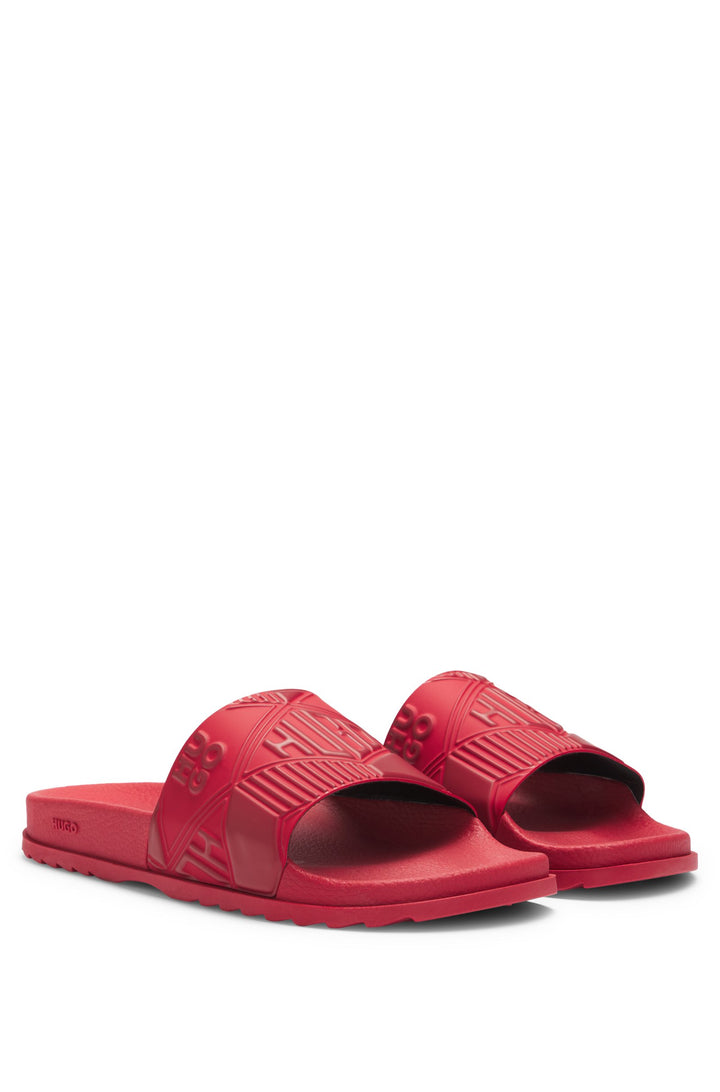Hugo Italian-made slides with mixed logos