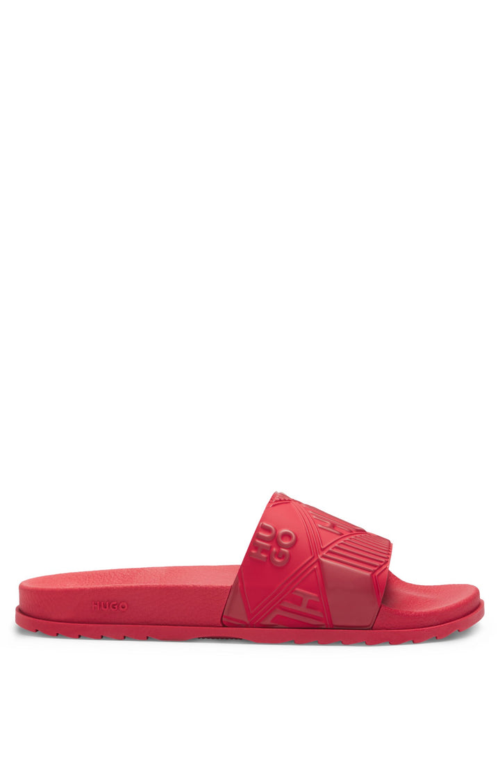 Hugo Italian-made slides with mixed logos
