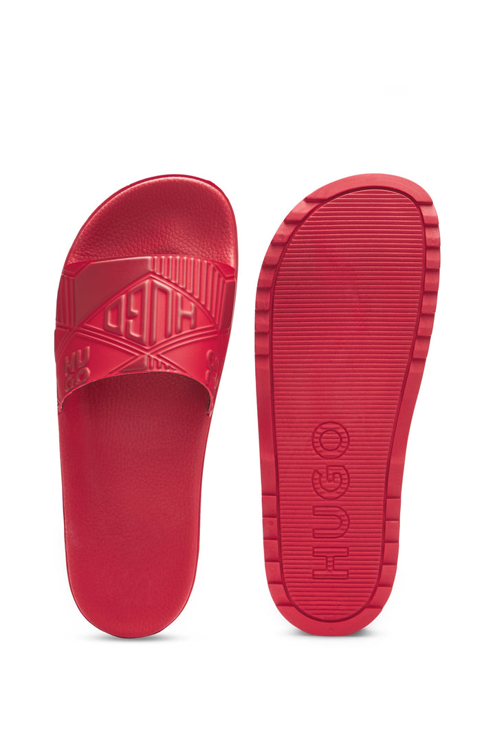 Hugo Italian-made slides with mixed logos