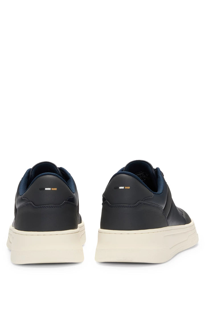 Boss Basketball-style trainers in two-tone leather