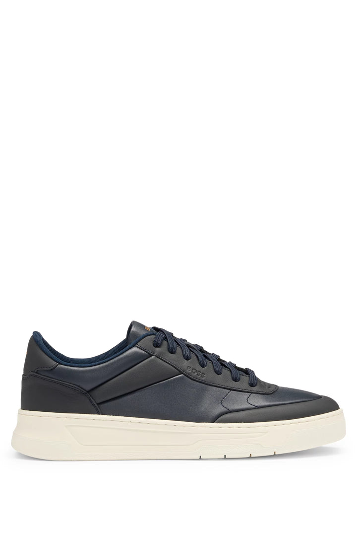 Boss Basketball-style trainers in two-tone leather