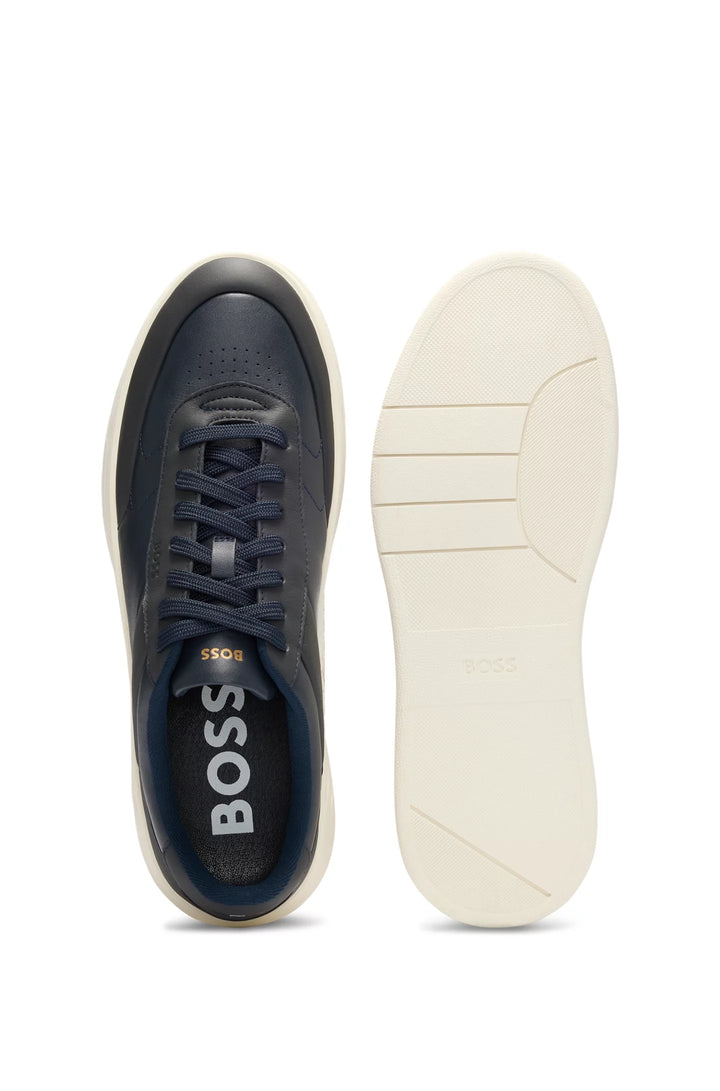 Boss Basketball-style trainers in two-tone leather