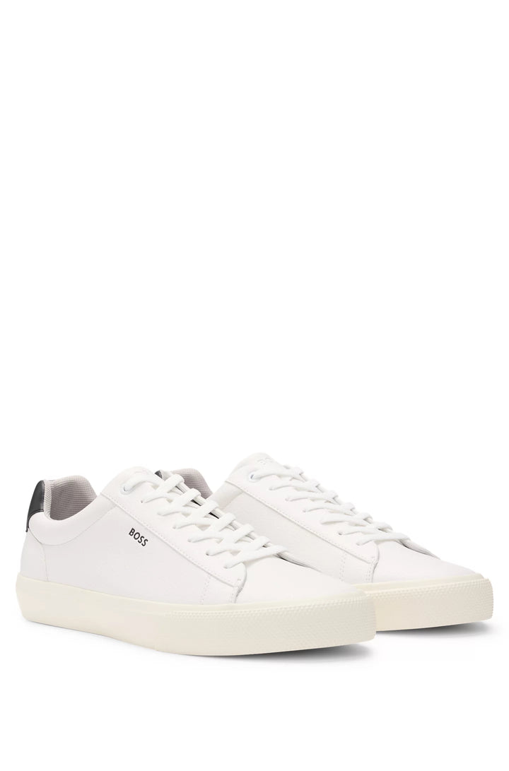 Boss Faux-leather trainers with contrast backtab