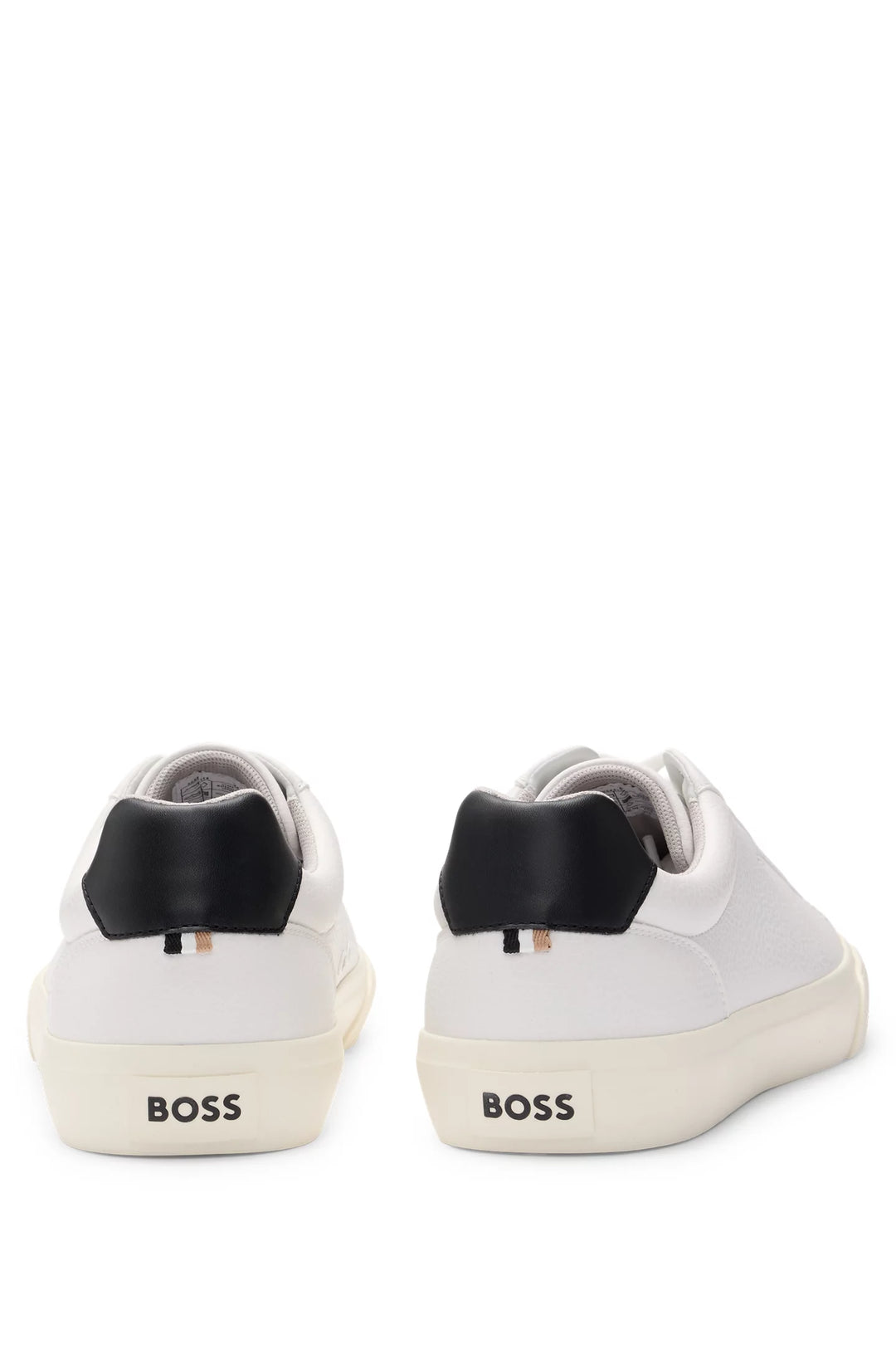 Boss Faux-leather trainers with contrast backtab