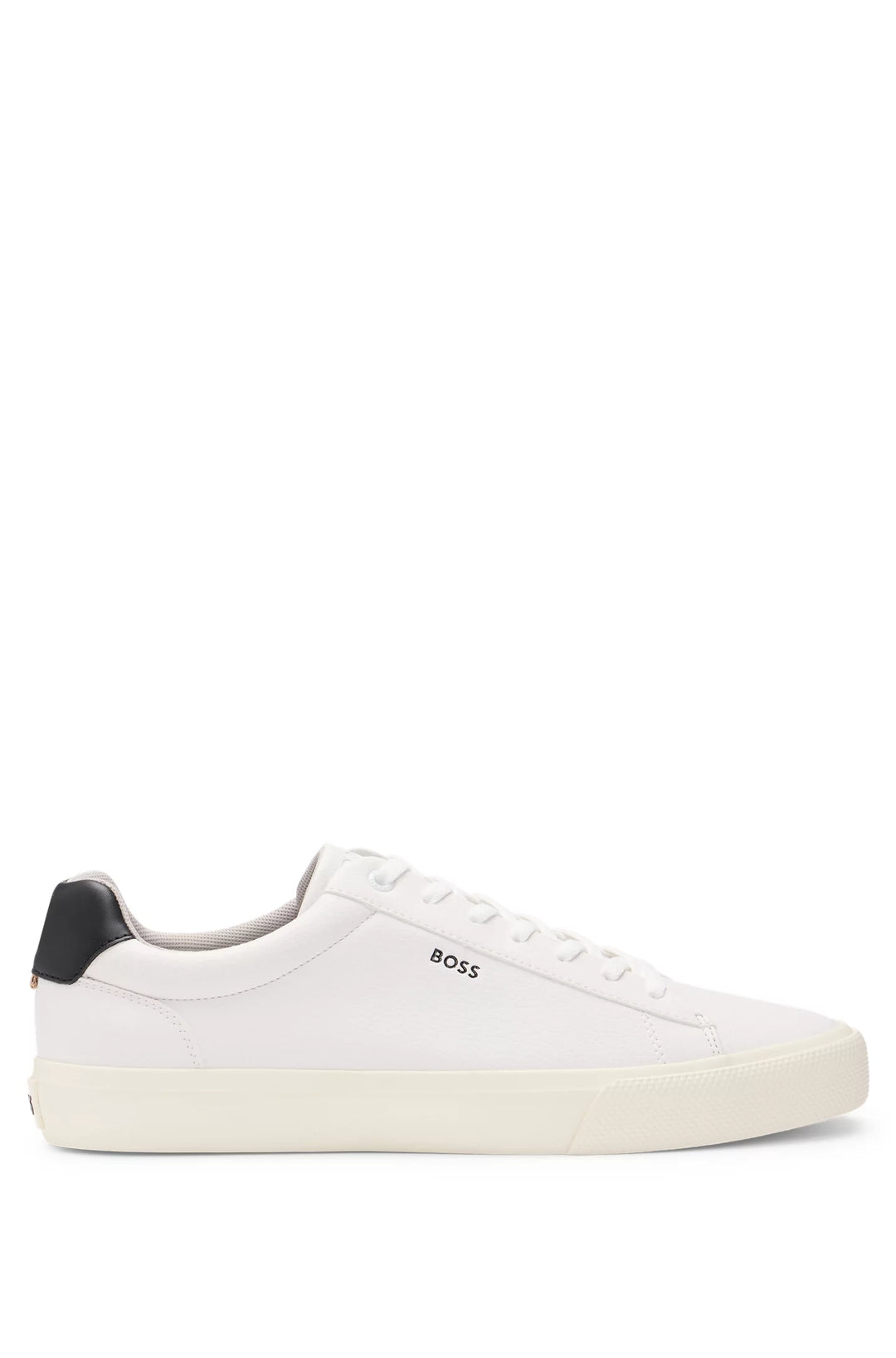 Boss Faux-leather trainers with contrast backtab