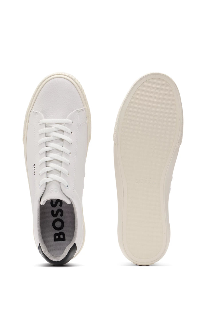 Boss Faux-leather trainers with contrast backtab