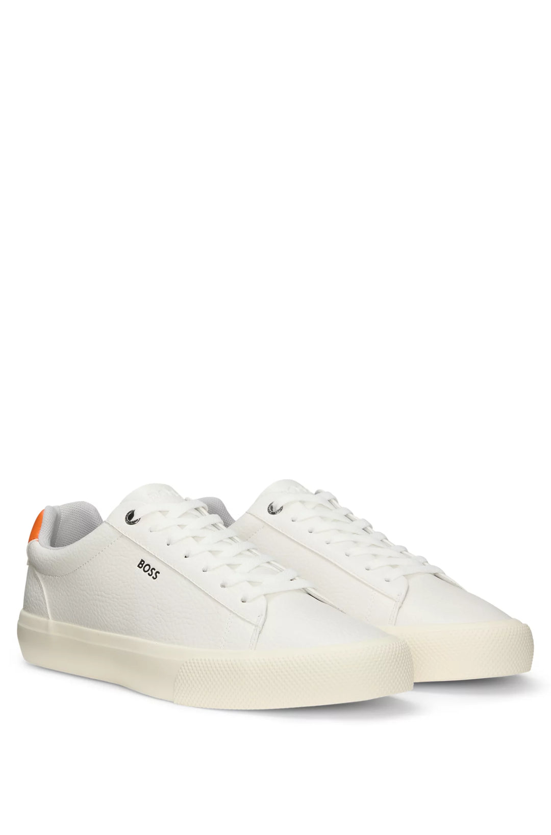 Boss Faux-leather trainers with contrast backtab