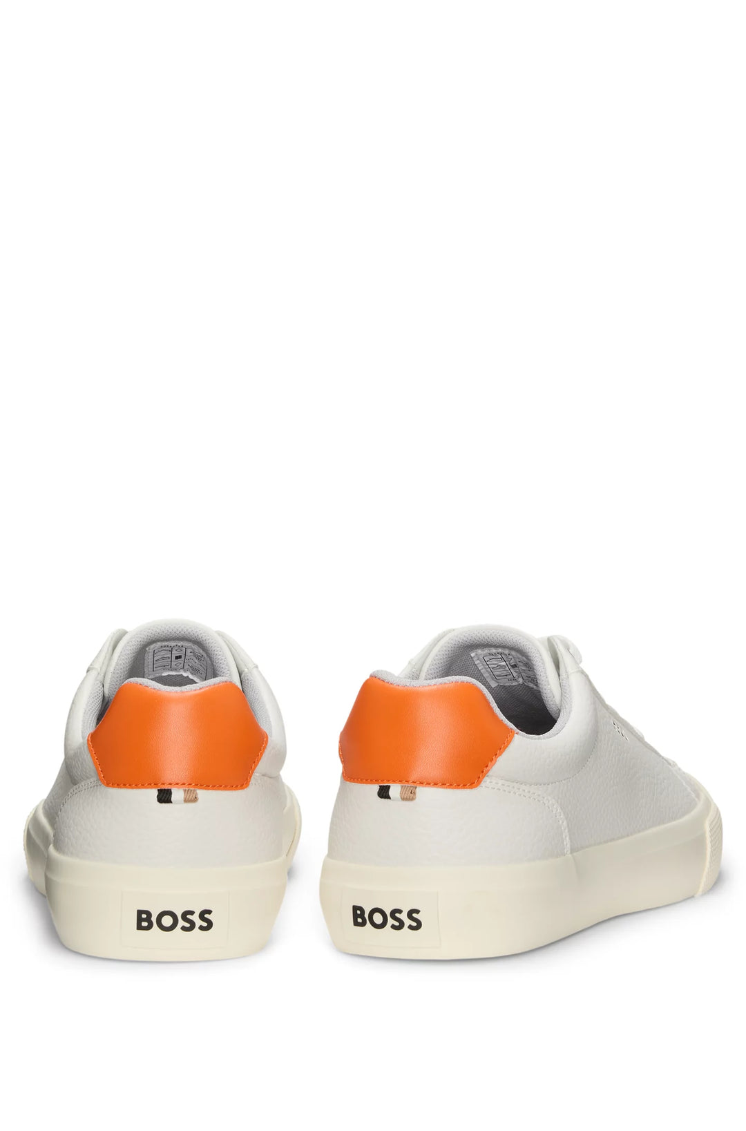 Boss Faux-leather trainers with contrast backtab