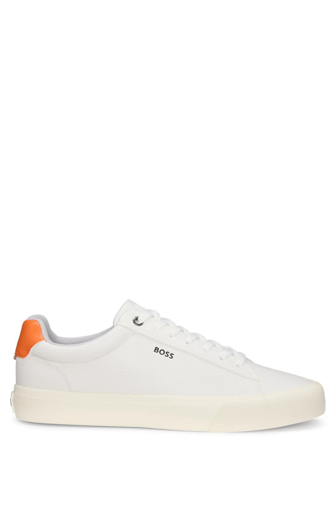 Boss Faux-leather trainers with contrast backtab