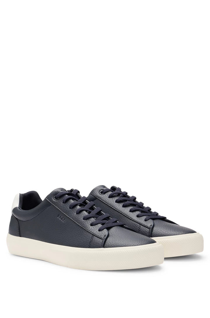 Boss Faux-leather trainers with contrast backtab
