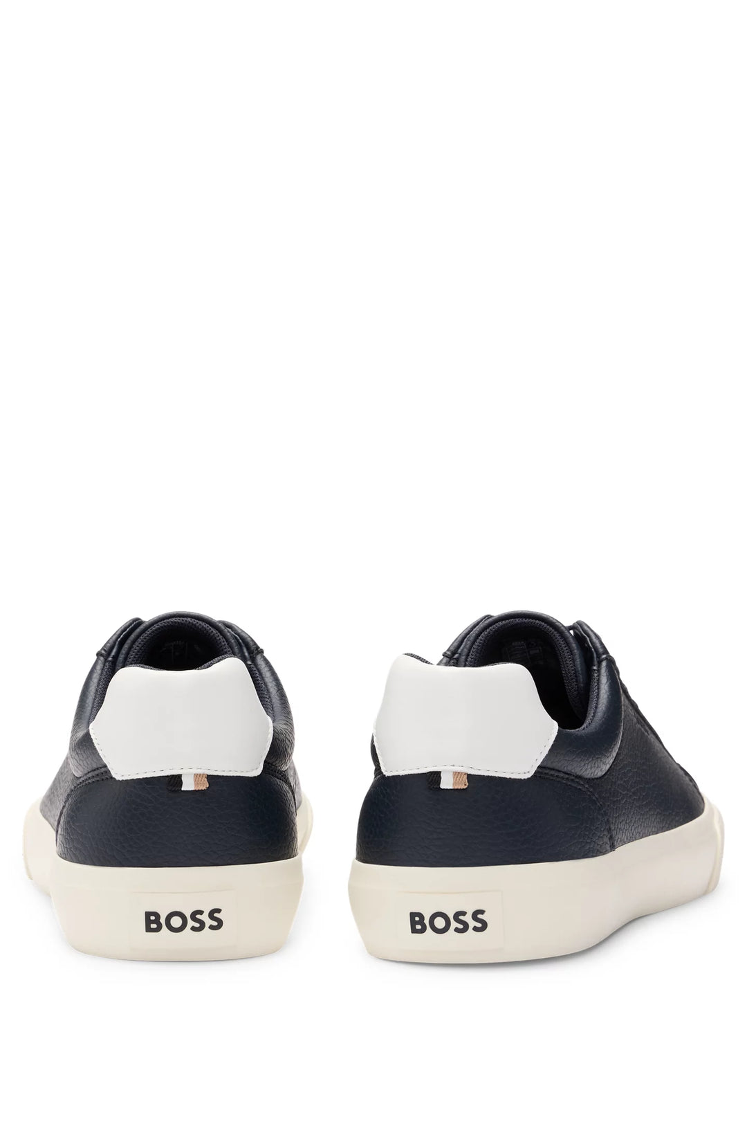 Boss Faux-leather trainers with contrast backtab