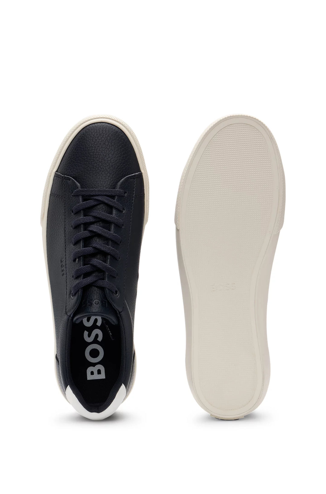 Boss Faux-leather trainers with contrast backtab