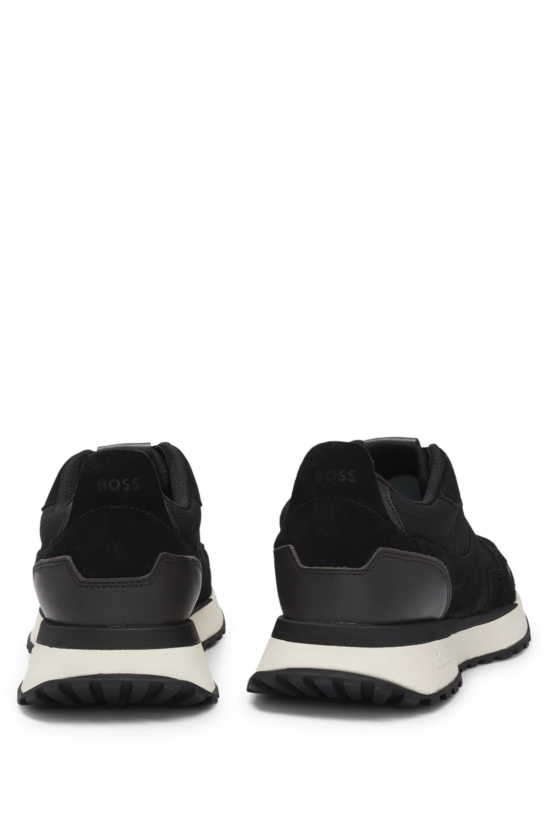 Boss Trainers with knit and burnished-leather trims