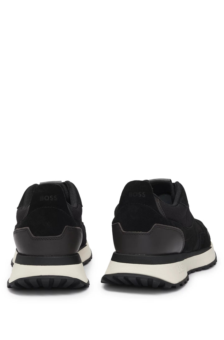 Boss Trainers with knit and burnished-leather trims