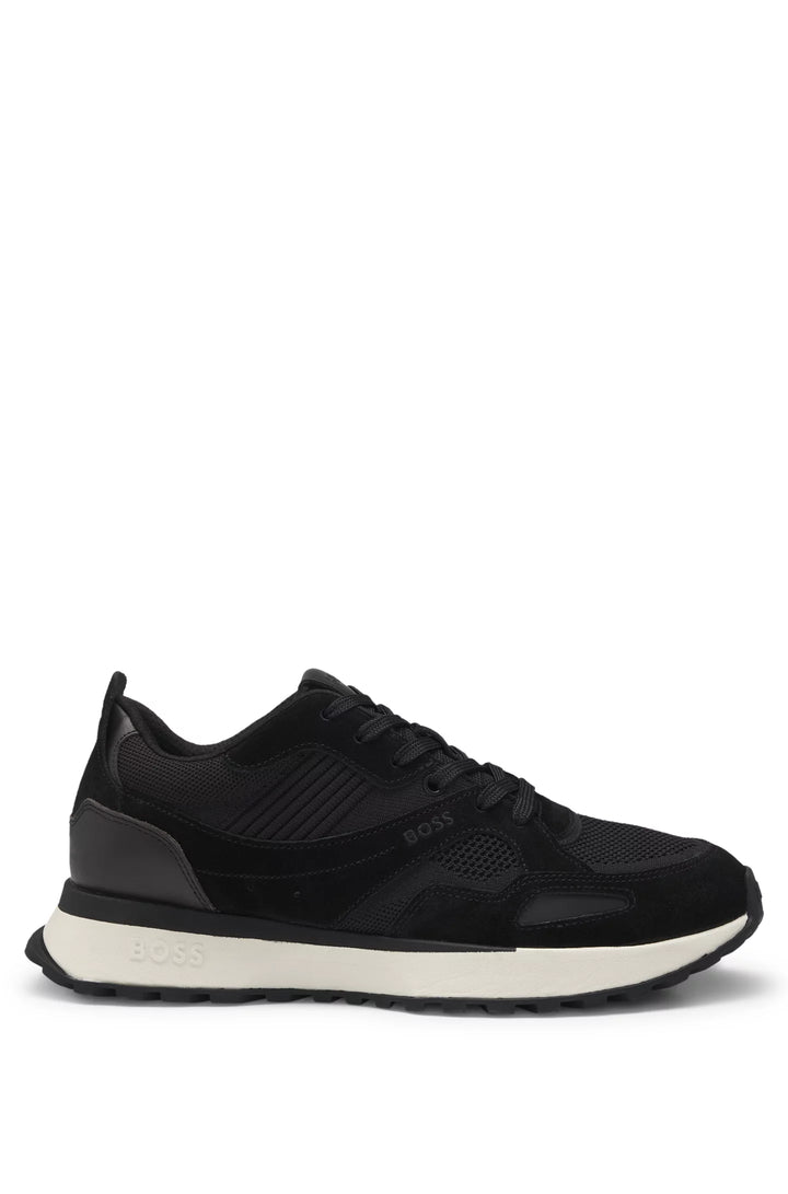 Boss Trainers with knit and burnished-leather trims