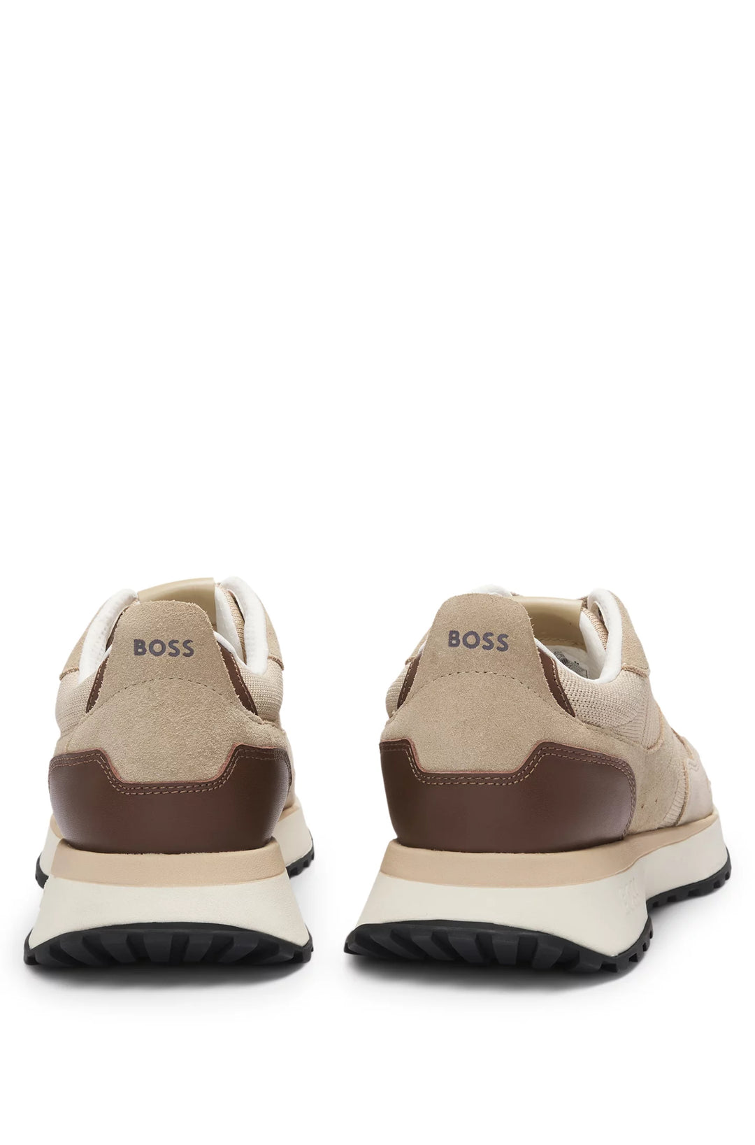 Boss Trainers with knit and burnished-leather trims