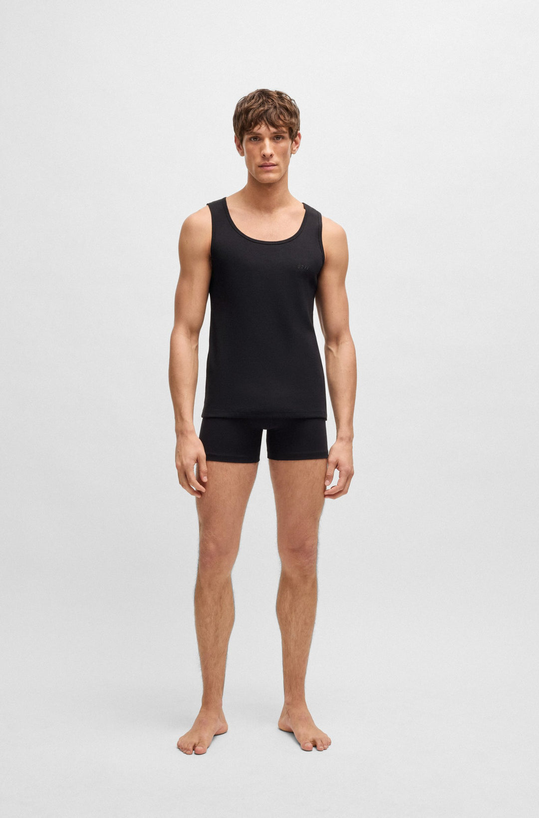Boss Three-pack of cotton tank tops with embroidered logos