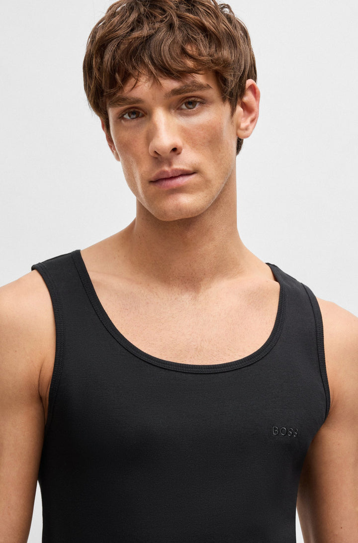 Boss Three-pack of cotton tank tops with embroidered logos