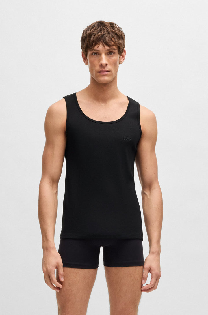 Boss Three-pack of cotton tank tops with embroidered logos
