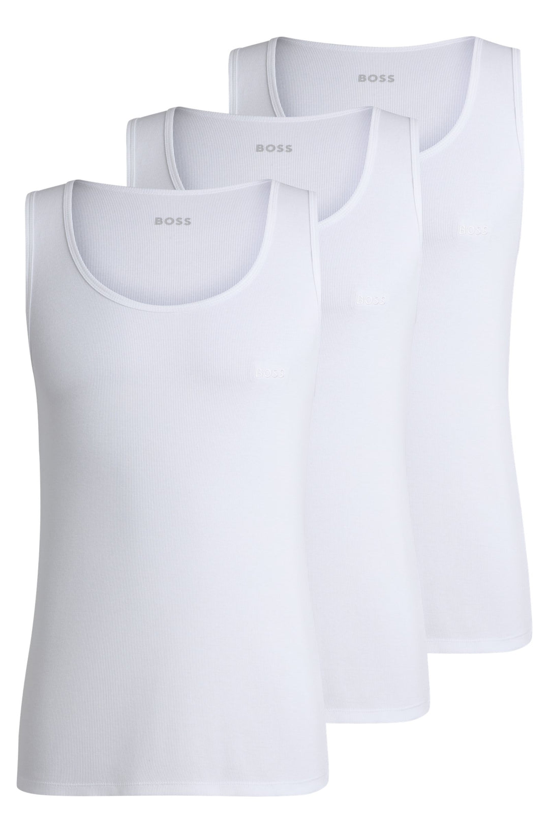 Boss Three-pack of cotton tank tops with embroidered logos