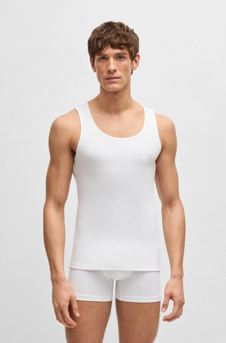 Boss Three-pack of cotton tank tops with embroidered logos