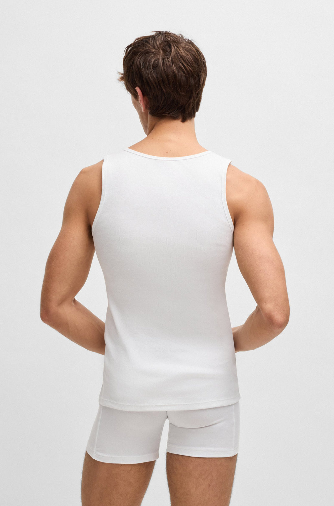 Boss Three-pack of cotton tank tops with embroidered logos