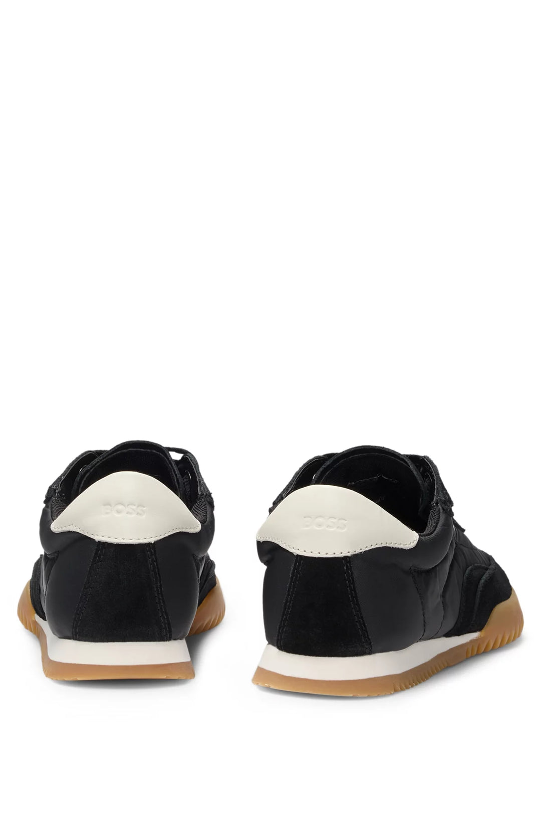 BOSS Low-top trainers in fabric and suede