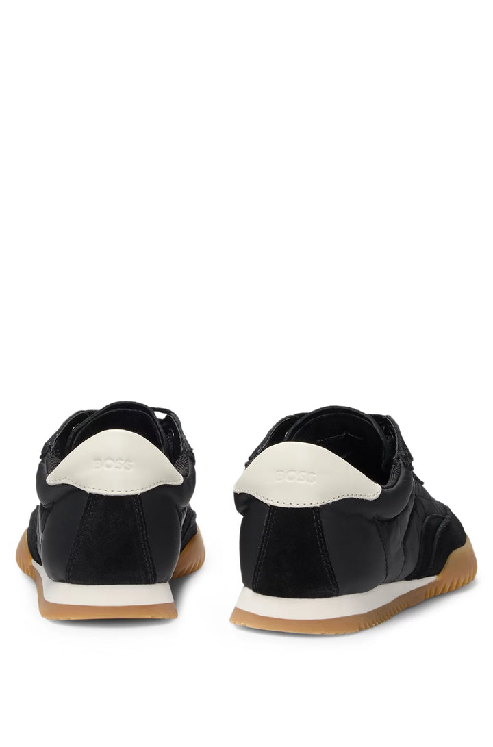 BOSS Low-top trainers in fabric and suede