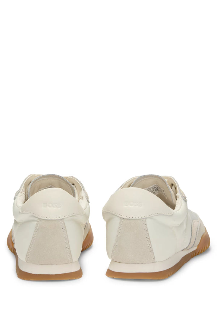 BOSS Low-top trainers in fabric and suede