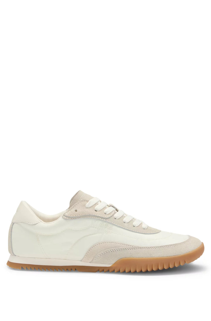 BOSS Low-top trainers in fabric and suede