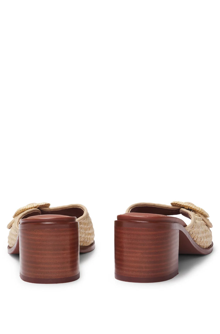 BOSS Raffia mules with leather trims