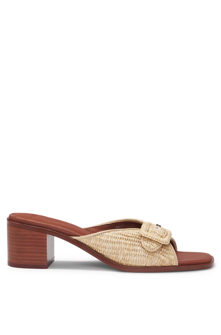 BOSS Raffia mules with leather trims