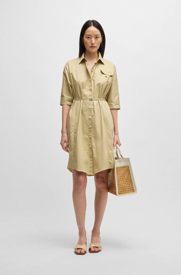 BOSS Raffia mules with leather trims