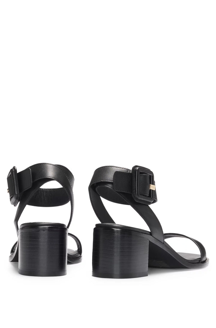 BOSS Leather sandals with block heel