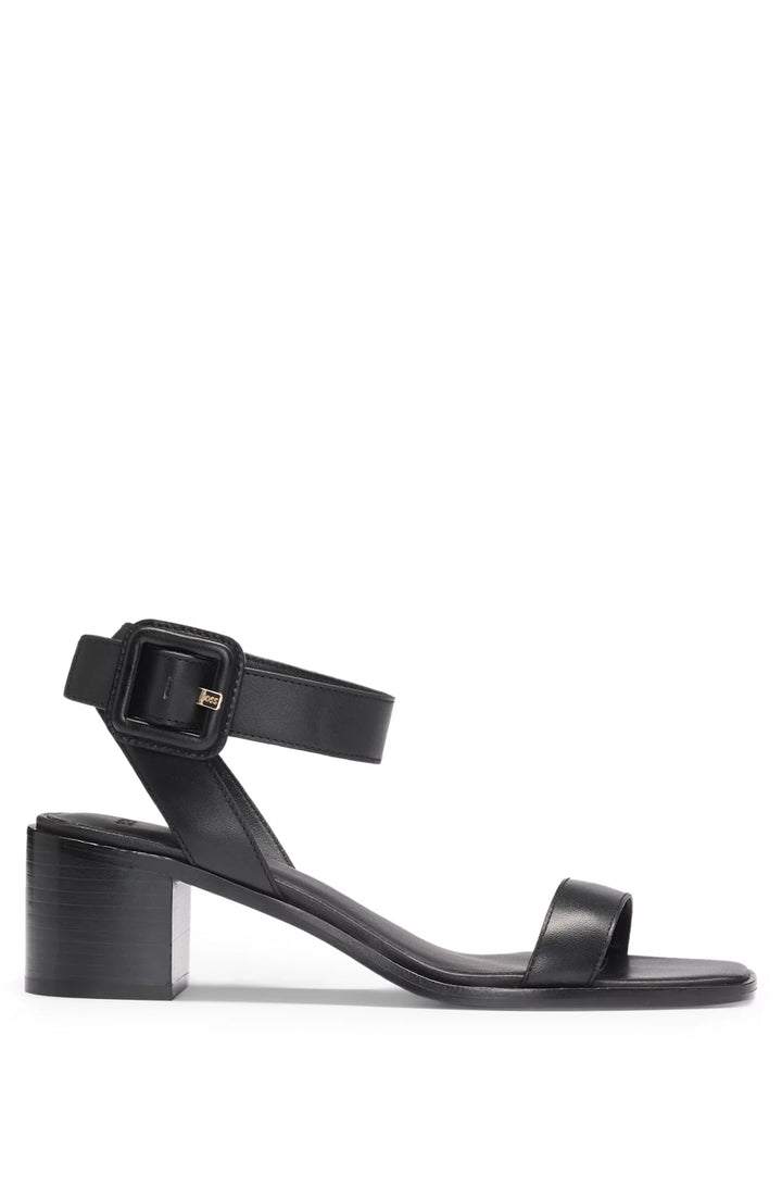 BOSS Leather sandals with block heel