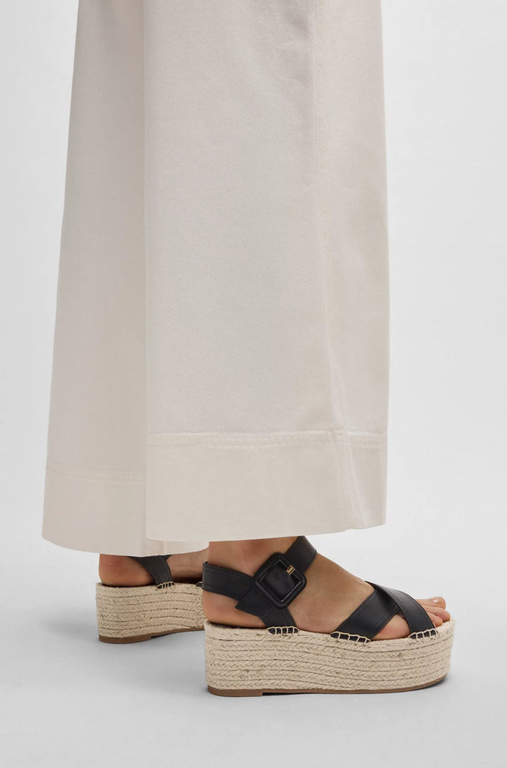 BOSS Leather sandals with platform sole