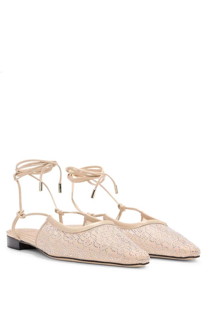BOSS Mesh mules with rhinestone embellishments