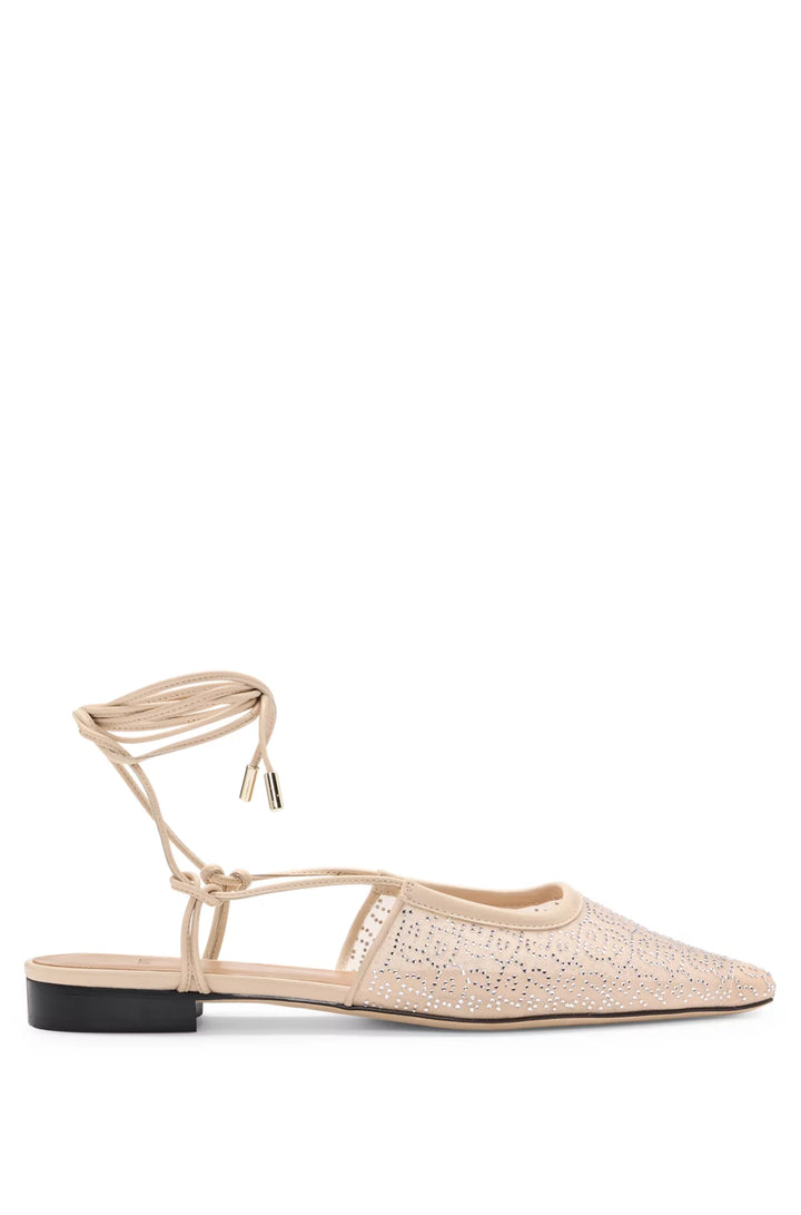 BOSS Mesh mules with rhinestone embellishments
